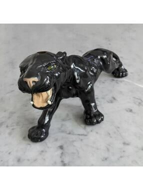Vintage Marwal Black Panther Chalkware Statue – Rare Large 24” Prowling 11.5 lbs